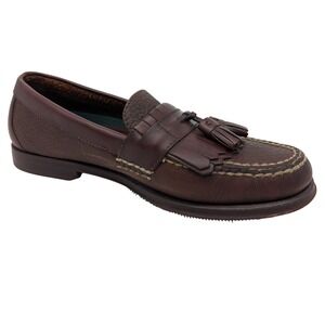 H.S. Trask Mens Burgundy Leather Tassel Loafers Shoes Size 8M